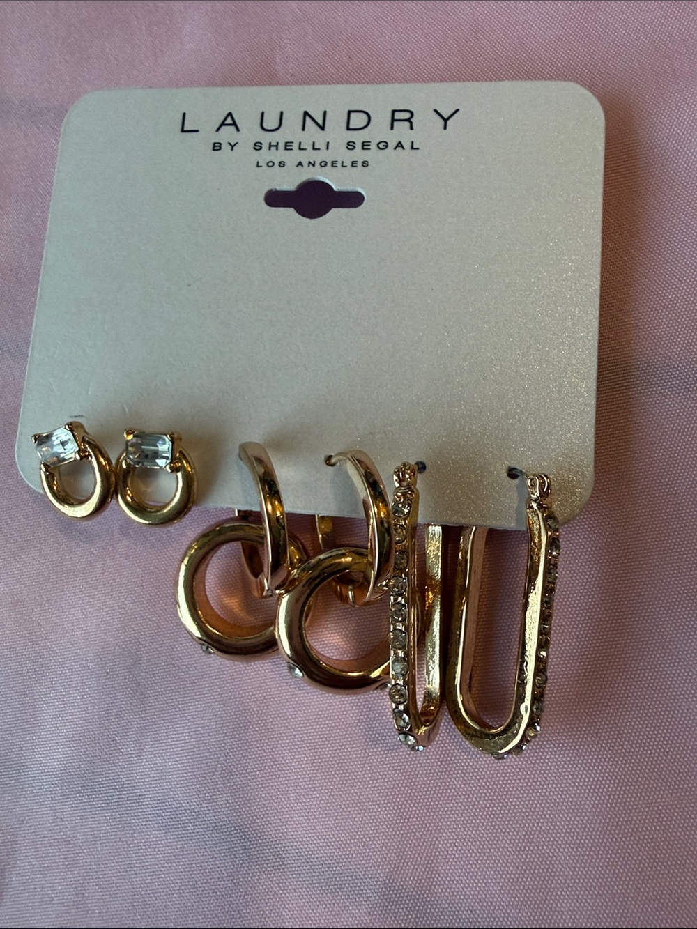 Laundry By Shelli Segal Gold tone Mixed Hoop & Stud Earring Set
